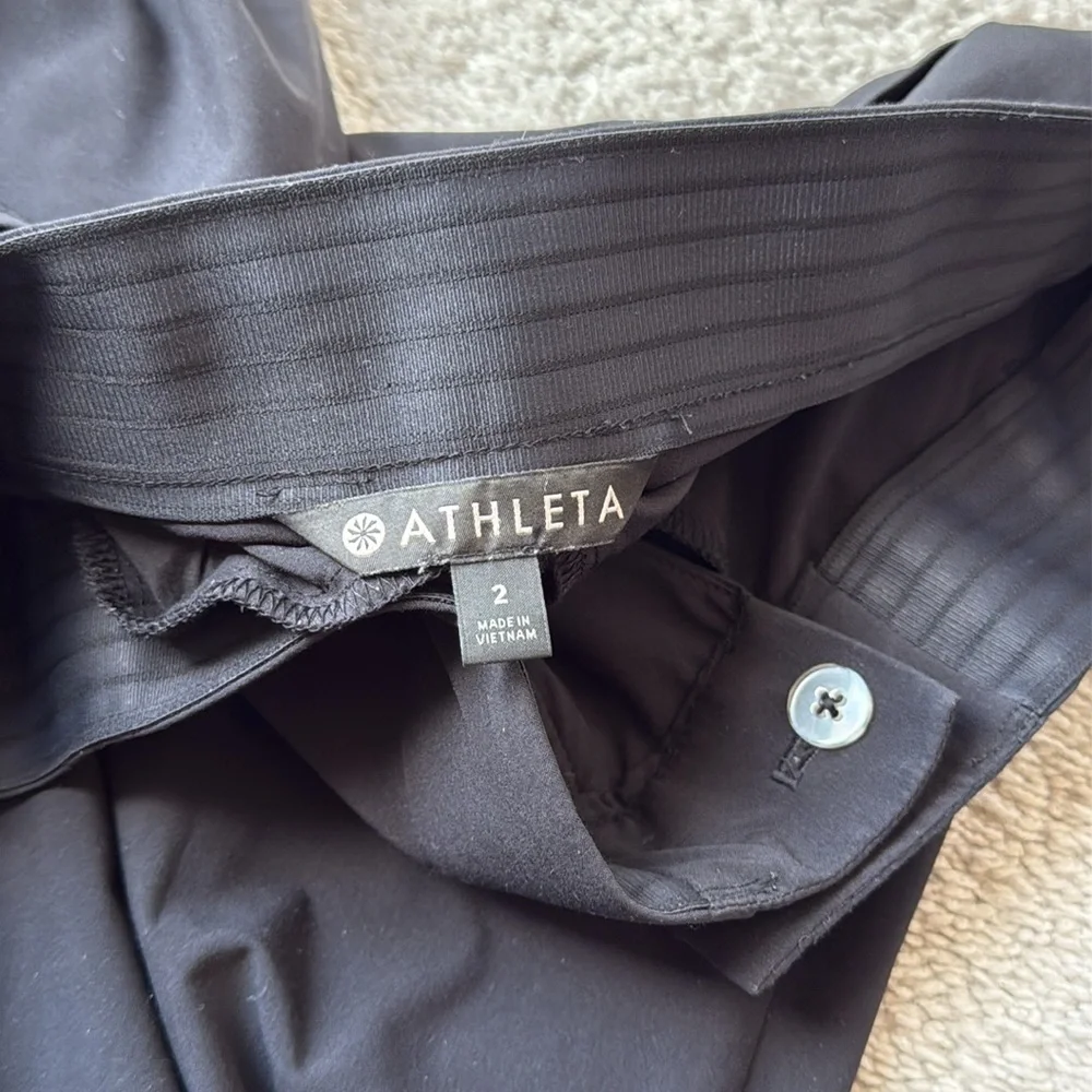 Athleta Tribeca Wide Leg Snap Hem Crop Pants | Size 2 | Black - Picture 6 of 10